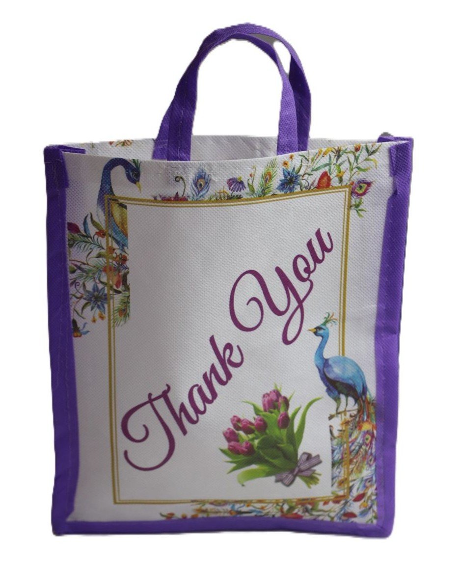 Thankyou printed nonwoven bag without zip