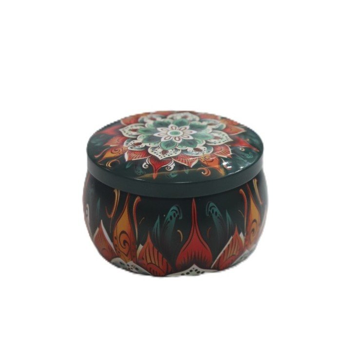 Decorative Printed Storage Tin Jar with Lid - Image 3