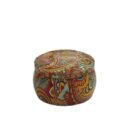 Decorative Printed Storage Tin Jar with Lid
