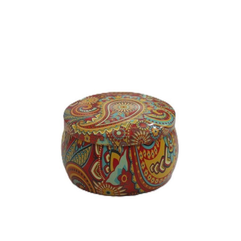 Decorative Printed Storage Tin Jar with Lid - Image 10