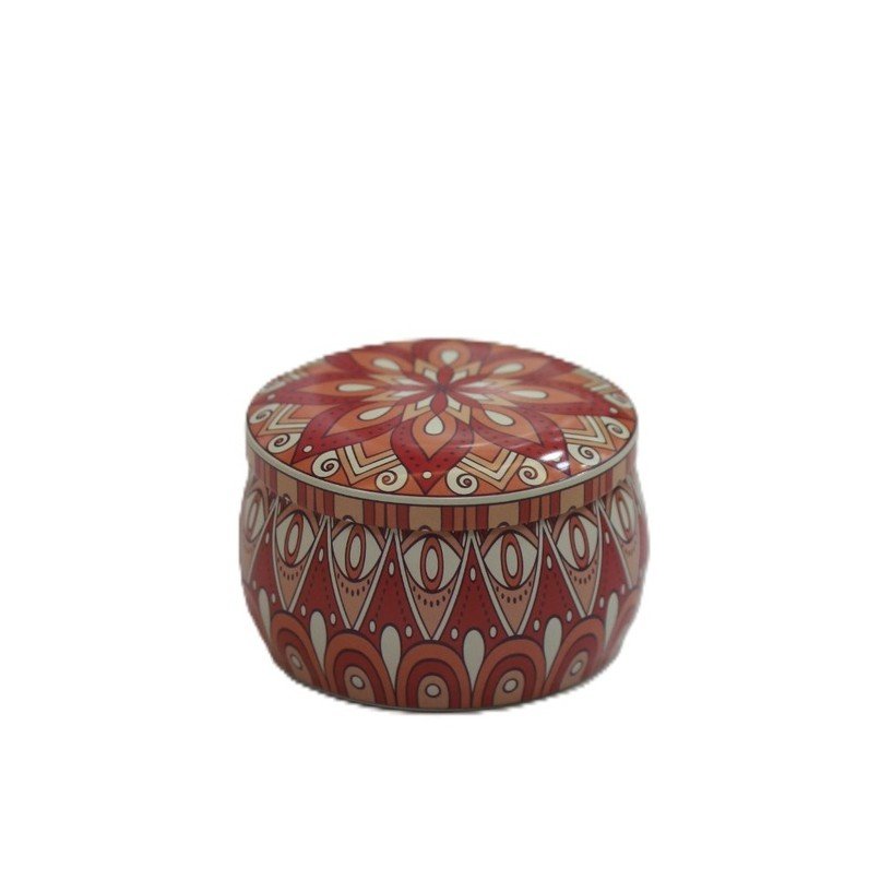Decorative Printed Storage Tin Jar with Lid - Image 11