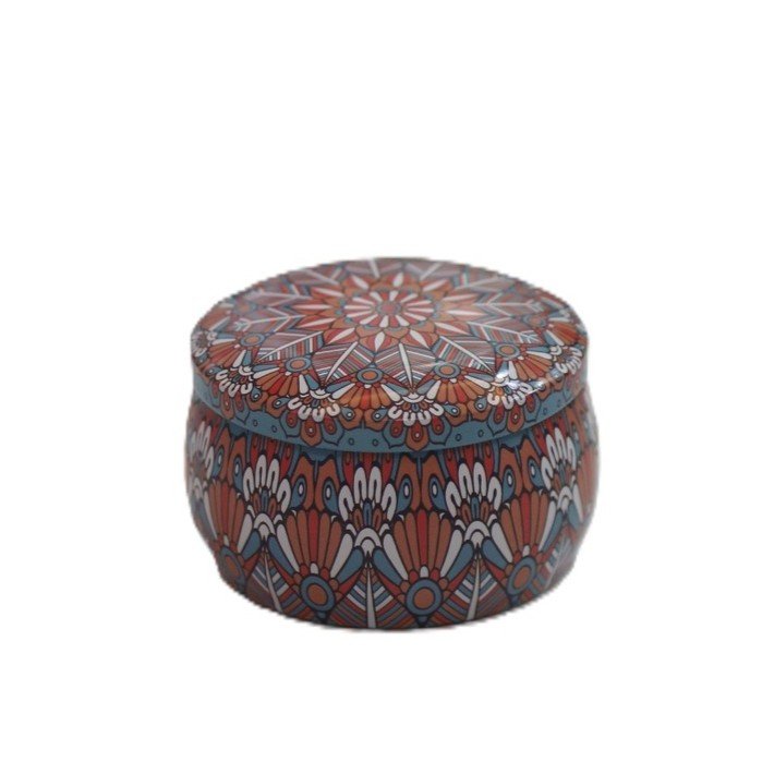 Decorative Printed Storage Tin Jar with Lid - Image 2