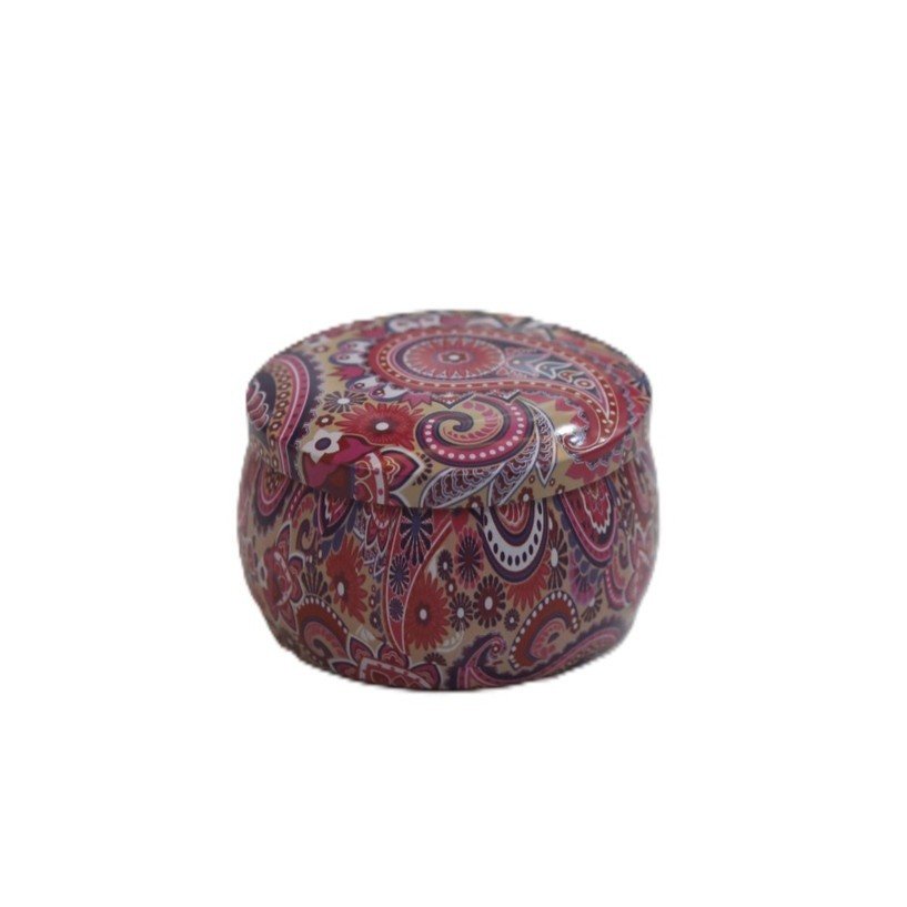 Decorative Printed Storage Tin Jar with Lid - Image 4