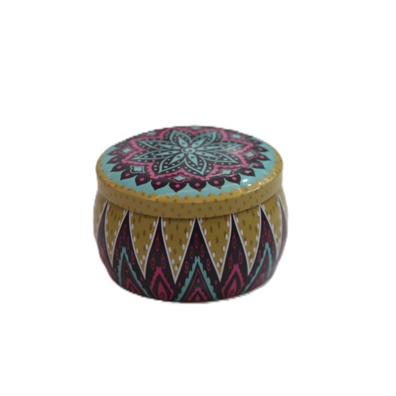 Decorative Printed Storage Tin Jar with Lid - Image 5