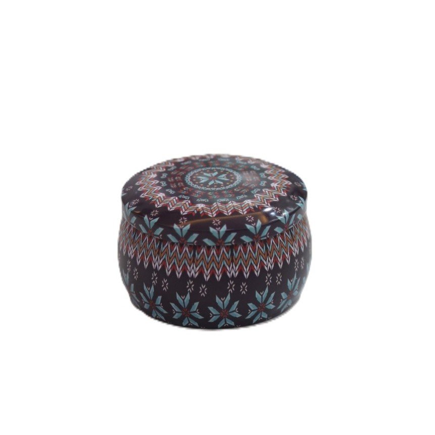 Decorative Printed Storage Tin Jar with Lid - Image 7