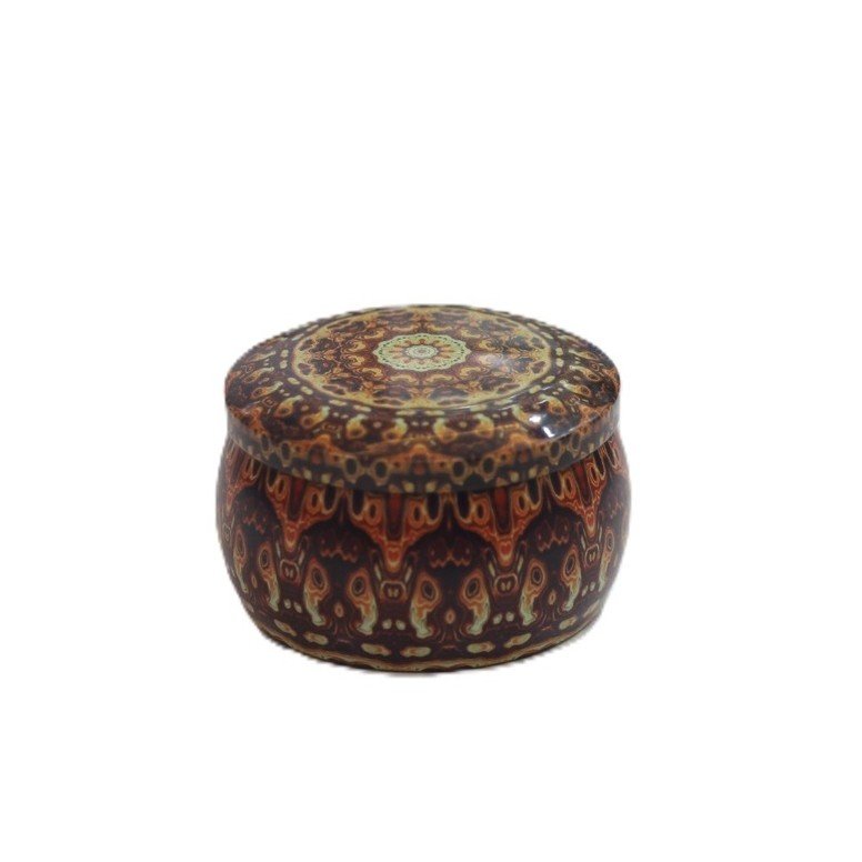 Decorative Printed Storage Tin Jar with Lid - Image 8
