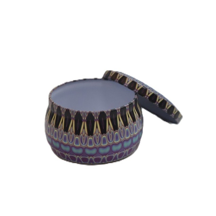 Decorative Printed Storage Tin Jar with Lid - Image 9
