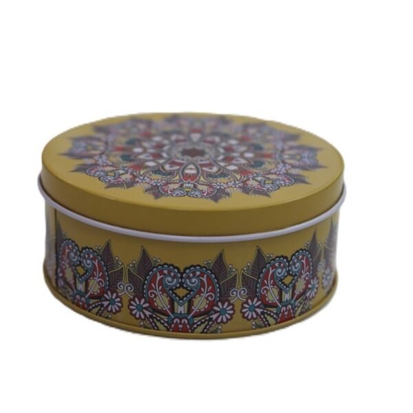 Designed Decorative Round Tin Storage Box - Image 6
