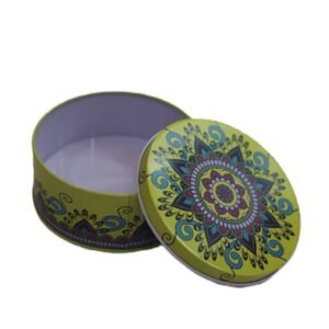 Decorative round tin conatiner