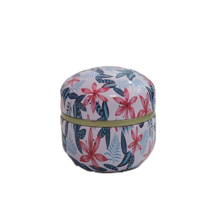 Floral-Printed Dome Tin Box – Cute Decorative Storage - Image 2