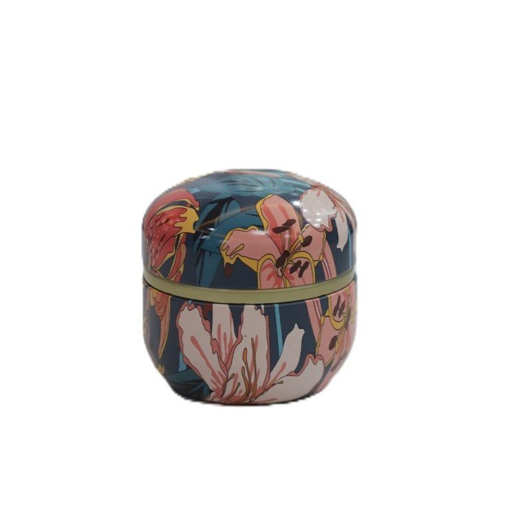 Floral-Printed Dome Tin Box – Cute Decorative Storage - Image 3