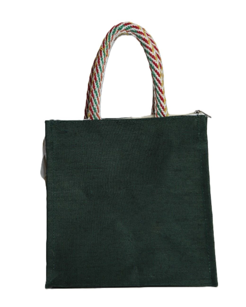 Heart & Foot printed colored canvas bag - Image 3