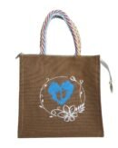 Heart & Foot printed colored canvas bag