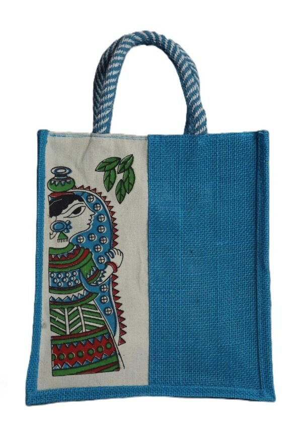 Full-color Jute bag with ethnic art print - Image 3