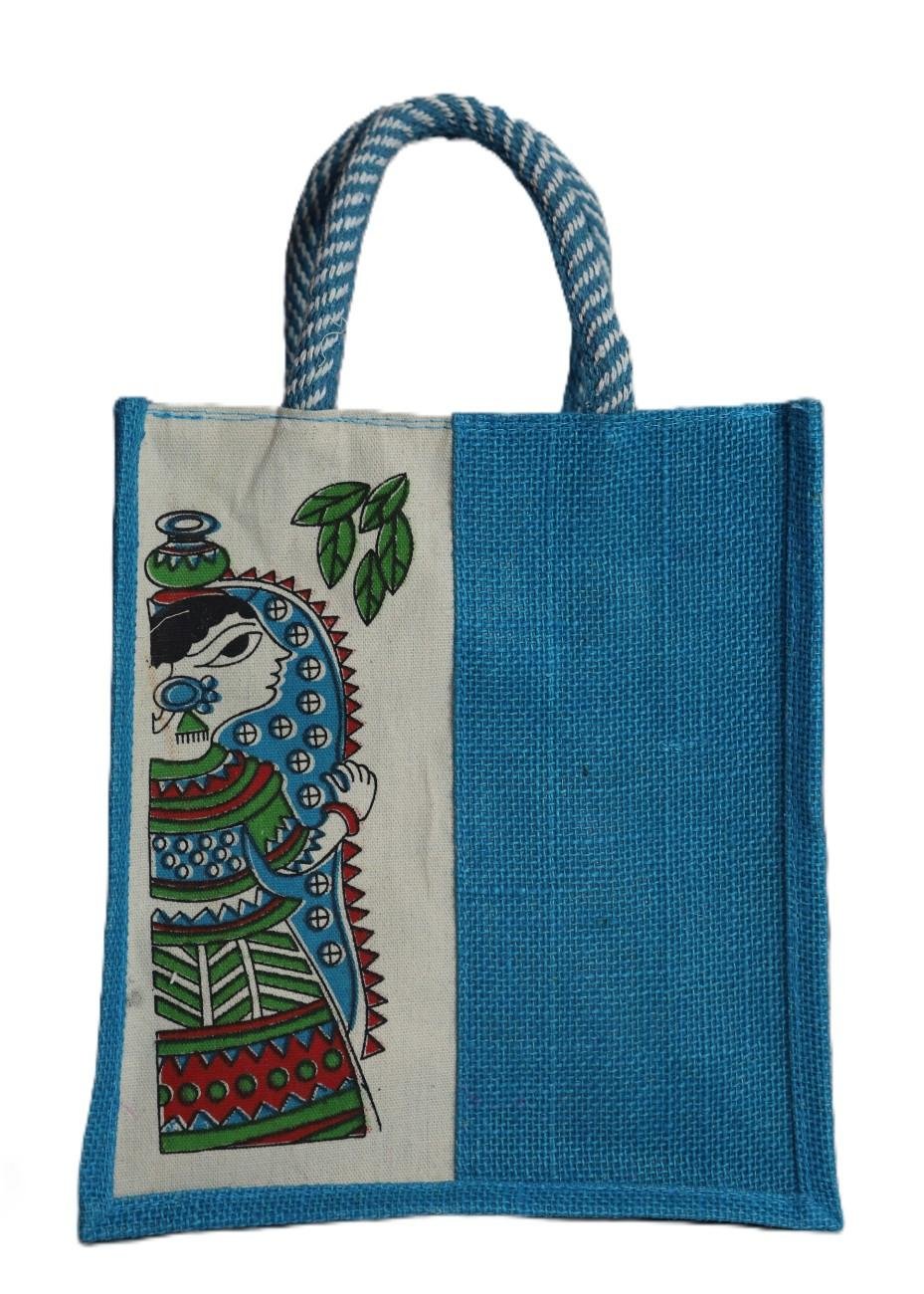 Full-color Jute bag with ethnic art print - Image 3