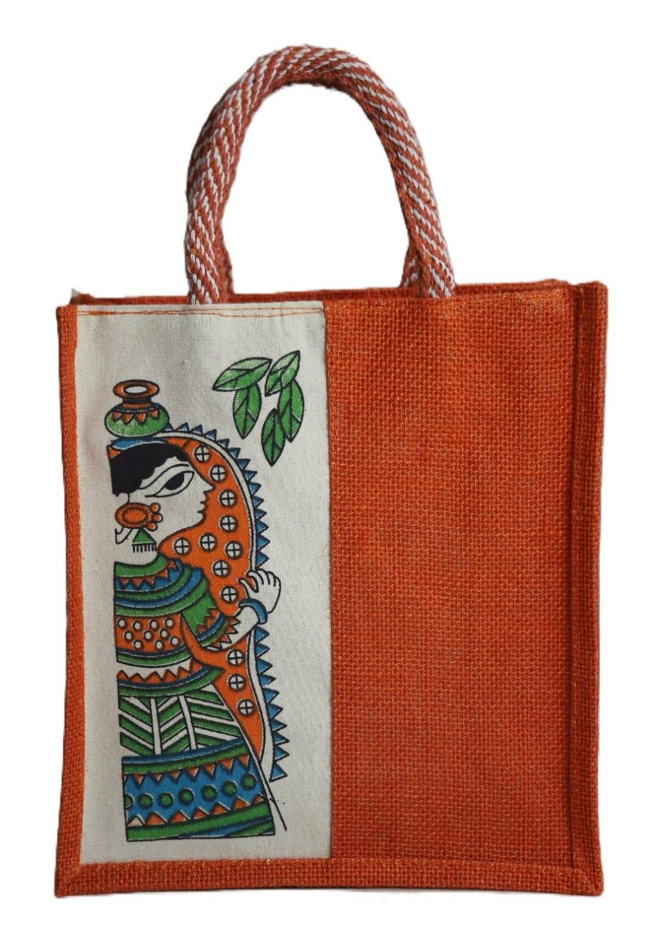Full-color Jute bag with ethnic art print - Image 4