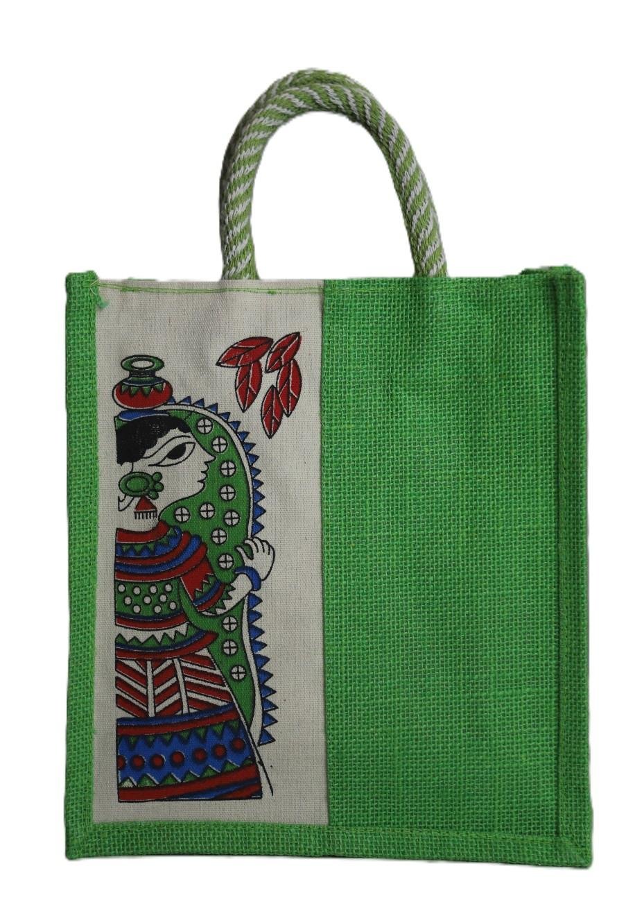 Full-color Jute bag with ethnic art print - Image 5