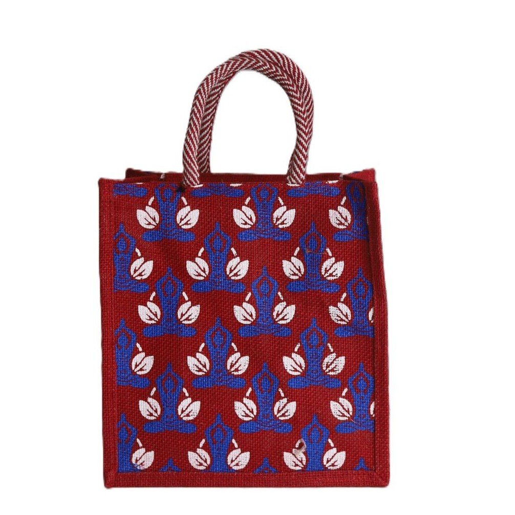 Full-color & printed jute bag 10L x 11H - Image 2