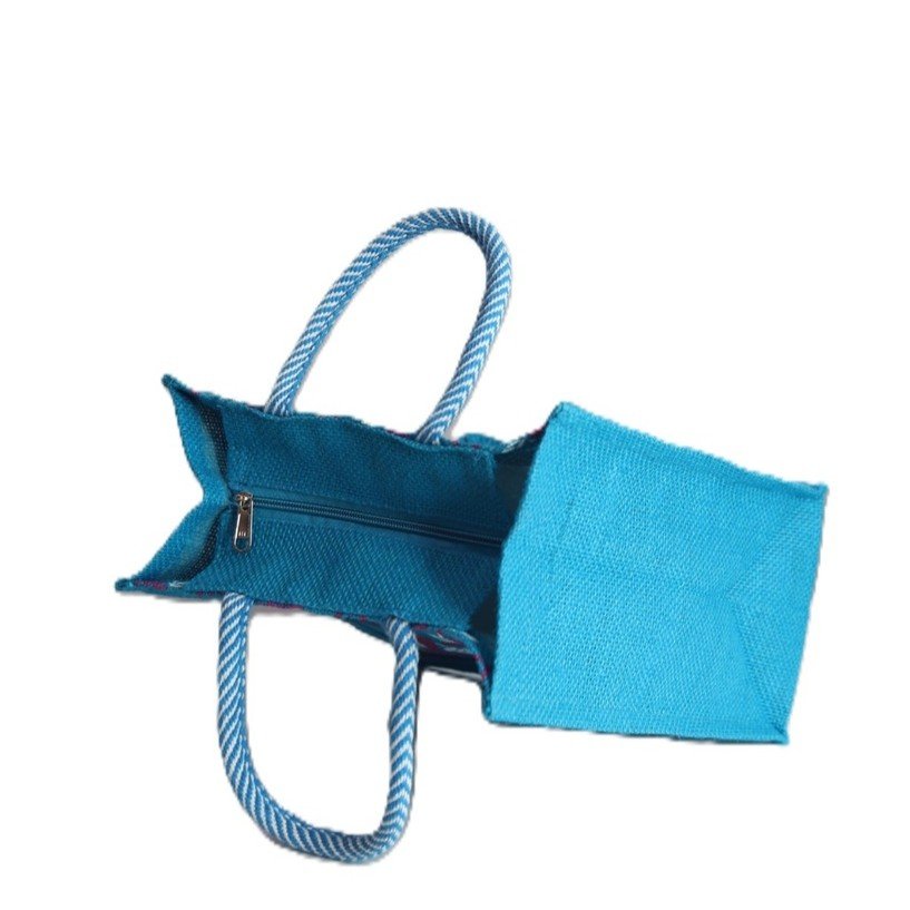 Full-color & printed jute bag 10L x 11H - Image 4