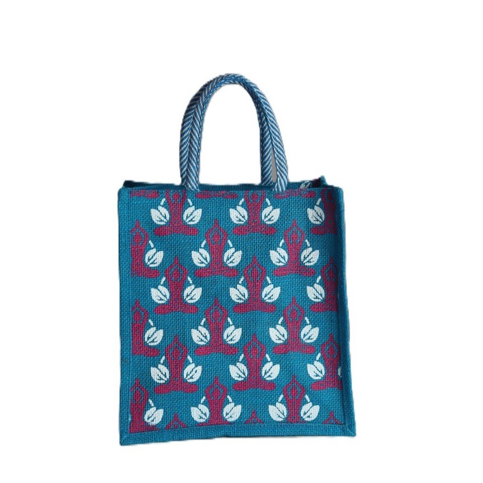Full-color & printed jute bag 10L x 11H - Image 7