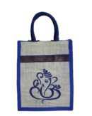 Ganesha printed jute bag with side nonoven