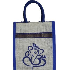 Ganesha printed jute bag with side nonoven