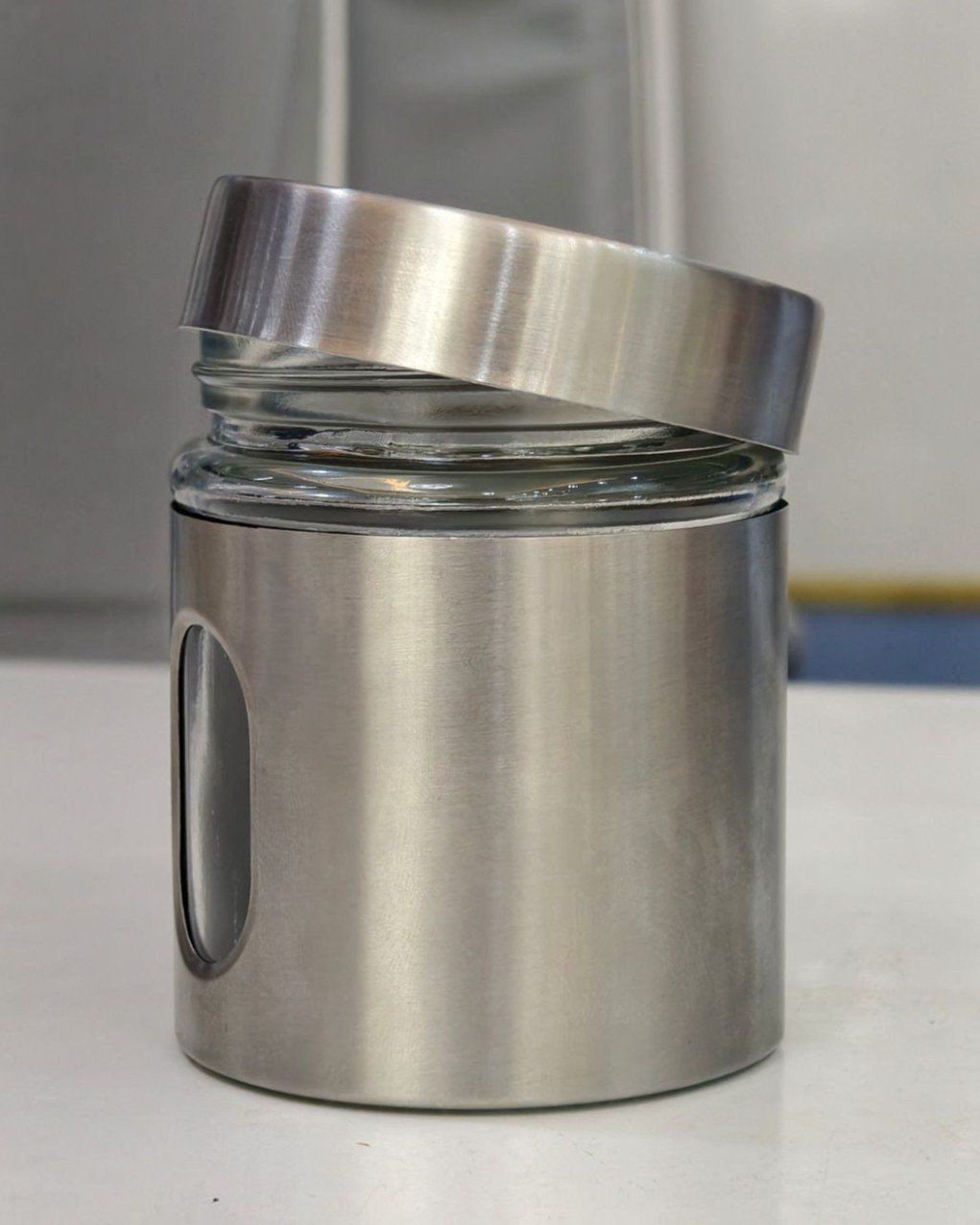 Storage Glass Jar with Stainless Steel Lid & Window - Image 3