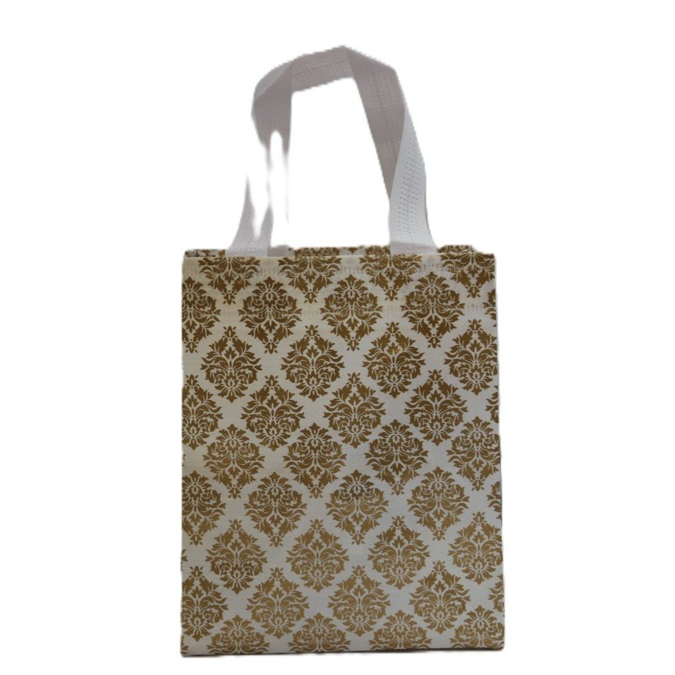 Gold floral thamboolam bag small