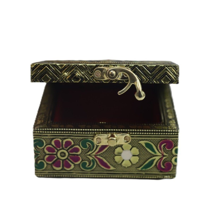 Kalamkari Decorative Jewel Box with peacock Design - Image 2