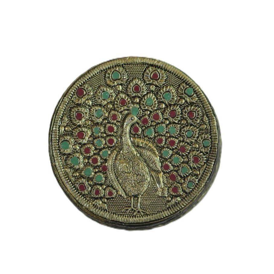 Kalamkari stainless steel tiffin box with peacock design - Image 2