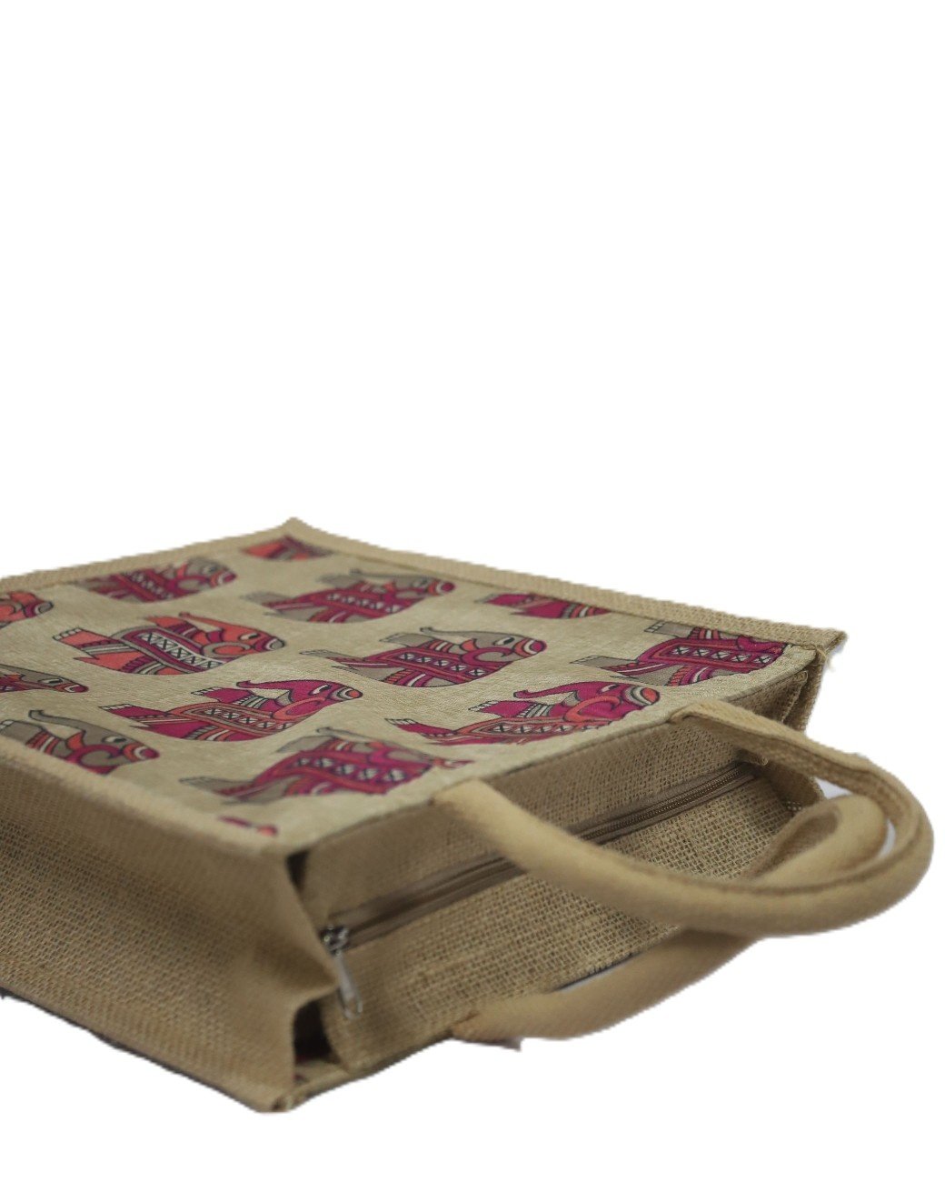 Kalamkari natural Jute bag large 12L x 14H - Image 5