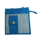 Long-handled color jute bag with mobile pouch