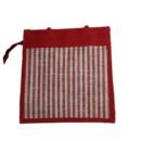 Long-handled color jute bag with mobile pouch
