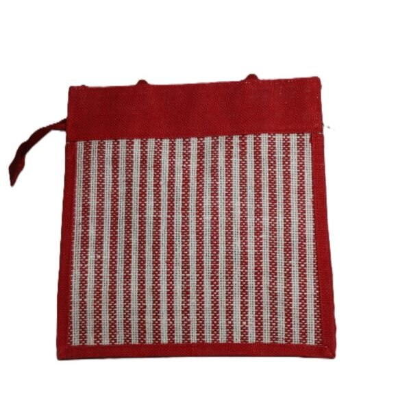 Long-handled color jute bag with mobile pouch - Image 5