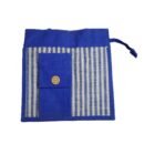 Long-handled color jute bag with mobile pouch