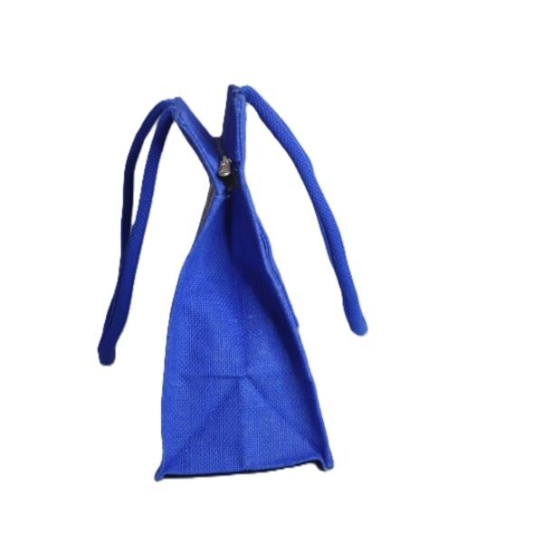 Long-handled color jute bag with mobile pouch - Image 3