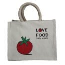 Love food hate waste printed canvas bag
