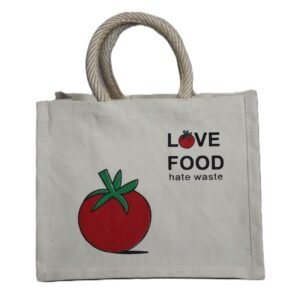 Love food hate waste printed canvas bag