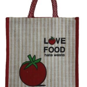Love food side color jute bag