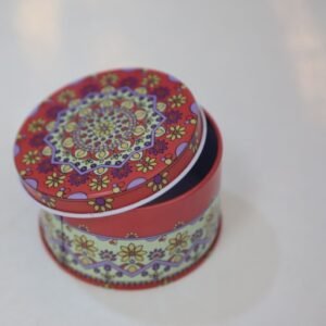 small round tin box