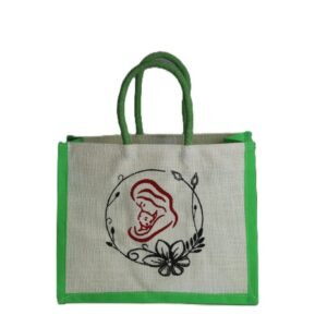 Mom & child printed jute with nonwoven bag