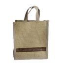 Jute bag with sides nonwoven jari design