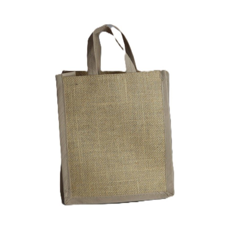 Natural jute bag with Jari design and side nonwoven - Image 2