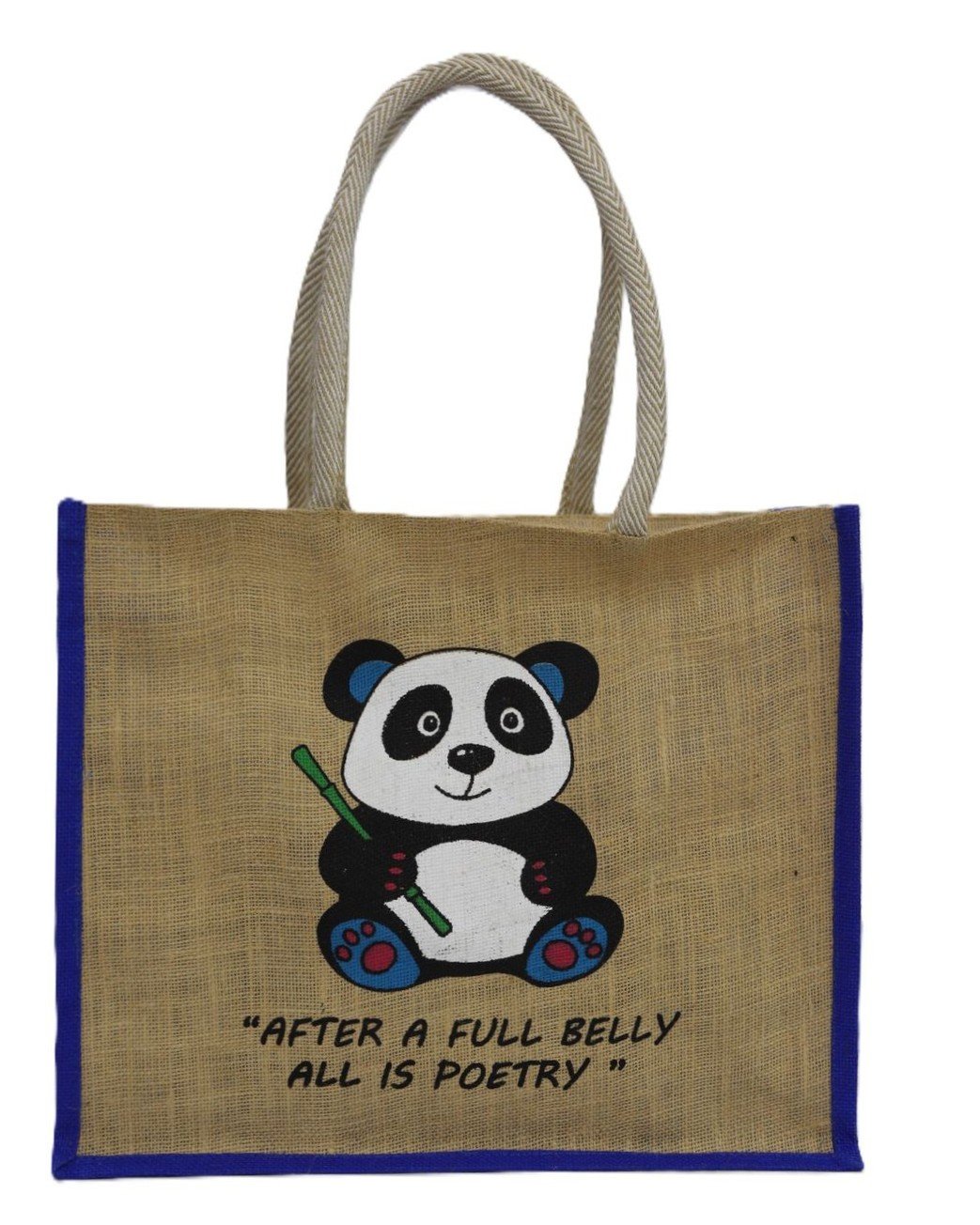 Panda designed jute handbag
