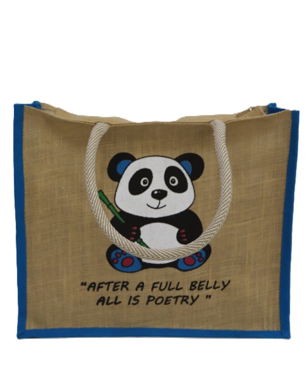 Panda Designed Jute Handbag - Image 4