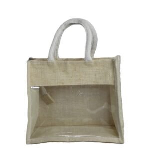 Pure jute bag with transparent window