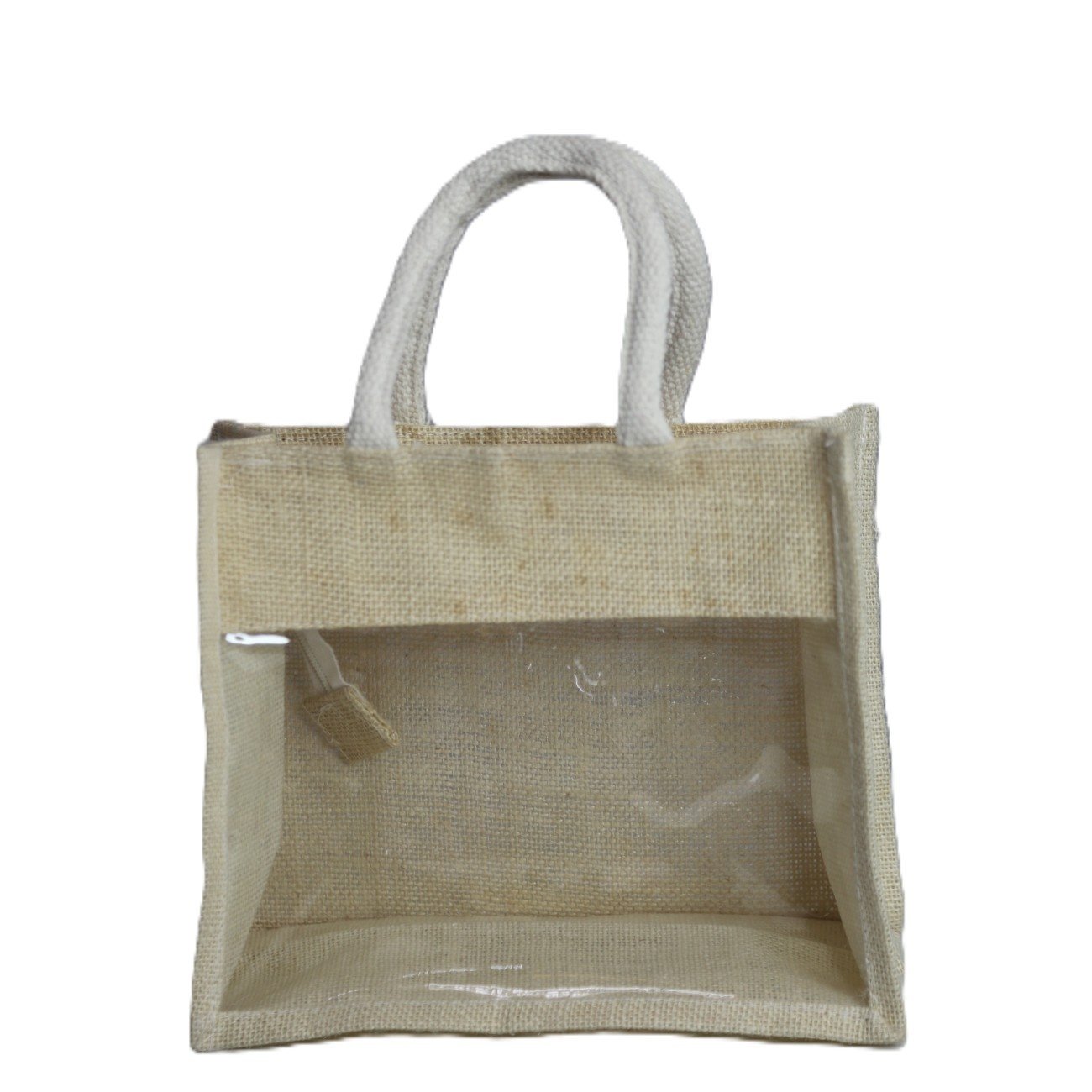 Pure jute bag with transparent window