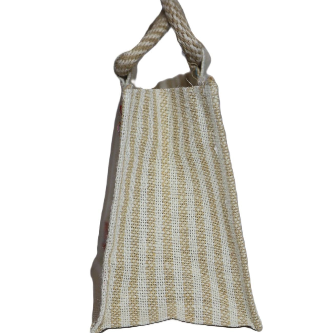 Transparent panel Jute bag with jari design - Image 4