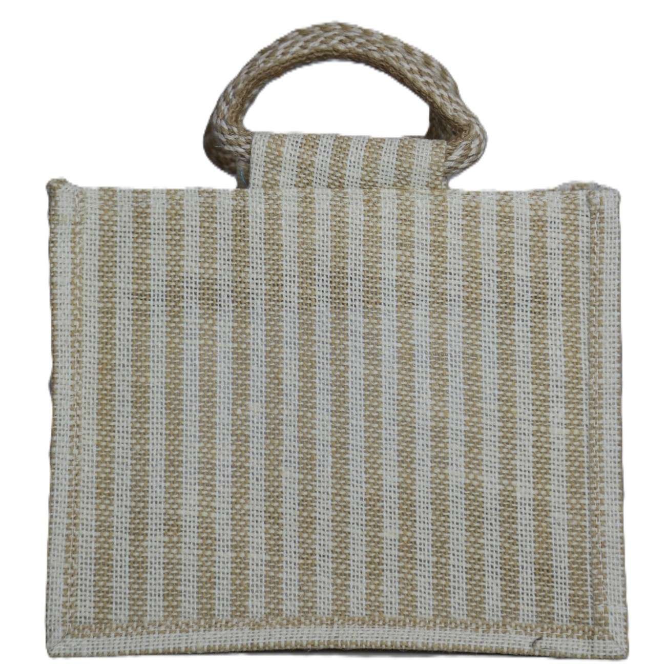 Transparent panel Jute bag with jari design - Image 2