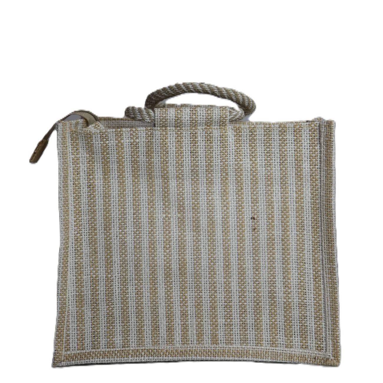 Jute bag with transparent window 12L x 10H - Image 2